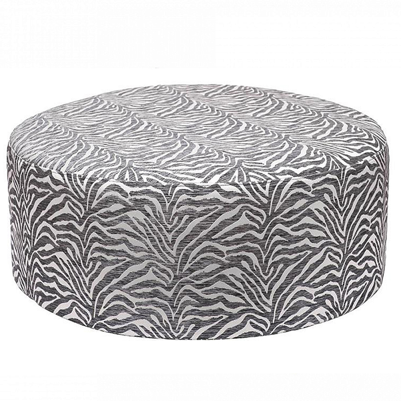 Пуф круглый с принтом Beige Jacquard Бежевый в Ижевске | Loft Concept 