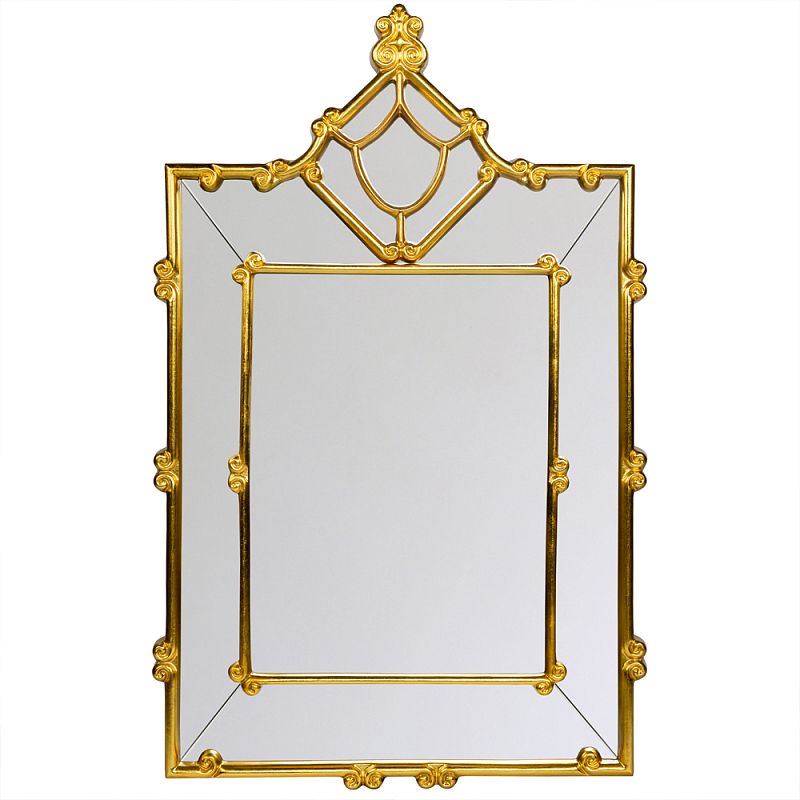 Зеркало прямоугольное Golden Classic Ornament Mirror Золотой в Ижевске | Loft Concept 