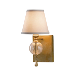 Бра со стеклянным шарообразным декором с пузырьками и бежевым абажуром Feiss варинант исполнения - 1 | Loft Concept в Ижевске