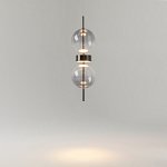 Подвесной светильник с плафоном из стекла с зеркальным градиентом Double Moon варинант исполнения - 6 | Loft Concept в Ижевске