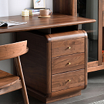 Стол рабочий округлой формы с 3-мя ящиками  Working Moonnut Table варинант исполнения - 7 | Loft Concept в Ижевске