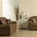 Настольная лампа с фарфоровым основанием бежевого цвета с рисунком и плиссированным абажуром на темной подставке Elstead Lighting варинант исполнения - 11 | Loft Concept в Ижевске