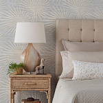 Настольная лампа на прозрачным основании с тканевым конусообразным абажуром Cream варинант исполнения - 2 | Loft Concept в Ижевске