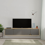 ТВ-тумба подвесная цвета древесины с 4-мя темно-серыми дверцами SPARK TV STAND OAK ANTHRACITE варинант исполнения - 1 | Loft Concept в Ижевске