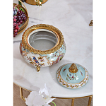 Шкатулка с крышкой из голубого фарфора с риунком птиц и цветов Blue Garden варинант исполнения - 4 | Loft Concept в Ижевске