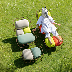 Дизайнерское разноцветное кресло на металлическом каркасе с подставкой для ног Poltronova Plasma Armchair варинант исполнения - 11 | Loft Concept в Ижевске