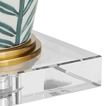 Настольная лампа овальная с тропическим принтом Stylized Aalm Leaves Motif варинант исполнения - 2 | Loft Concept в Ижевске