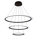 Люстра подвесная светодиодная с тремя черными кольцами и пультом управления Ring Horizontal варинант исполнения - 1 | Loft Concept в Ижевске