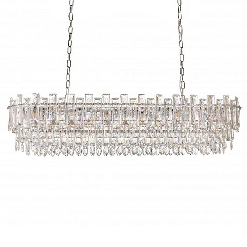 Люстра овальная с хрустальными подвесками Gorgeous Crystal Light Хром Прозрачный Золотой Люстра овальная с хрустальными подвесками Gorgeous Crystal Light Хром Прозрачный Золотой в Ижевске | Loft Concept