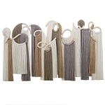 Настенный декор с бахромой белого и бежевого цвета Abstraction I варинант исполнения - 3 | Loft Concept в Ижевске