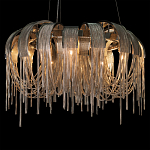 Люстра подвесная круглая с изогнутыми металлическими дугами и ниспадающими цепочками 65 см Atlantis Chain варинант исполнения - 14 | Loft Concept в Ижевске