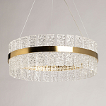 Люстра круглая золотого цвета с прозрачными рельефными стеклянными вставками Textured Glass Chandelier варинант исполнения - 4 | Loft Concept в Ижевске