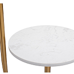 Торшер с мраморным столиком и золотым плафоном Ezio Floor Lamp варинант исполнения - 2 | Loft Concept в Ижевске