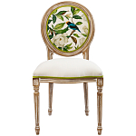 Стул бежевый из натурального бука с изображением птиц и цветов Blooming White Magnolias варинант исполнения - 1 | Loft Concept в Ижевске