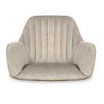 Барный стул со спинкой и подлокотниками на 4-х коричневых деревянных ножках Бежевый Велюр Ava Charm варинант исполнения - 4 | Loft Concept в Ижевске