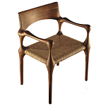 Стул из Ореха с плетеным сидением Kronos Dining Chair Brown варинант исполнения - 1 | Loft Concept в Ижевске