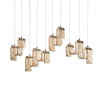 Подвесной светильник линейный с плафонами волнистой формы из фактурного стекла Big Wave варинант исполнения - 7 | Loft Concept в Ижевске