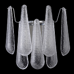 Бра с подвесками из рифленного стекла в форме капель на основании цвета хром Textured Glass варинант исполнения - 2 | Loft Concept в Ижевске