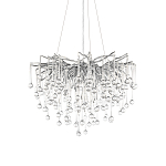 Люстра подвесная с прозрачными стеклянными подвесками в форме капель Диаметр 60 см Droplet Chandelier варинант исполнения - 14 | Loft Concept в Ижевске