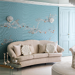 Обои с вышивкой ручной работы Amami Waves Moonbeam colourway on silk moire варинант исполнения - 1 | Loft Concept в Ижевске