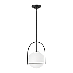 Подвесной светильник с белым плафоном в форме шара в арочной подвеске Hinkley варинант исполнения - 1 | Loft Concept в Ижевске