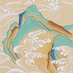 Обои ручная роспись Matsushima Waves Kano on Edo Straw India tea paper варинант исполнения - 1 | Loft Concept в Ижевске