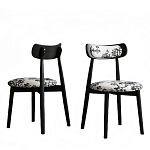 Стул обеденный деревянный с цветочной обивкой Foshan Chair варинант исполнения - 1 | Loft Concept в Ижевске