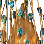 Бра настенное золотое с декором из бирюзовых элементов Peacock Tail варинант исполнения - 1 | Loft Concept в Ижевске