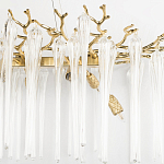 Люстра подвесная прямоугольная с бронзовыми акцентами и прозрачными стеклянными каплями Droplet Chandelier варинант исполнения - 5 | Loft Concept в Ижевске