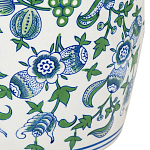 Ваза с зелено-голубым цветочным узором на белом фоне 61 см Blue & White Ornament варинант исполнения - 2 | Loft Concept в Ижевске