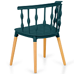 Пластиковый стул на ножках из массива бука Ferret Spiral Green варинант исполнения - 6 | Loft Concept в Ижевске