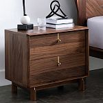 Прикроватный деревянный столик с ящиками Moon Walnut Furniture варинант исполнения - 1 | Loft Concept в Ижевске