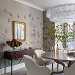 Обои ручная роспись Wild Grasses Special Colourway on Pale Grey dyed silk варинант исполнения - 1 | Loft Concept в Ижевске