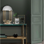 Консоль овальной формы золотая с полкой для хранения Craig варинант исполнения - 3 | Loft Concept в Ижевске