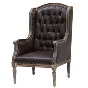 Кожаное кресло English Wingback chair