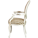 Стул с подлокотниками и круглой спинкой  Checkered Upholstery Chair обивка в клетку варинант исполнения - 3 | Loft Concept в Ижевске