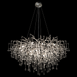 Люстра подвесная с прозрачными стеклянными подвесками в форме капель Диаметр 100 см Droplet Chandelier варинант исполнения - 15 | Loft Concept в Ижевске