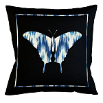 Подушка декоративная бабочка с синим узором Ikat Pattern варинант исполнения - 1 | Loft Concept в Ижевске