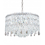 Люстра круглая с хрустальными подвесками на серебряном каркасе Roul Crystal Light варинант исполнения - 6 | Loft Concept в Ижевске