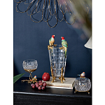 Ваза из прозрачного стекла с бронзовыми ножками и фигурками попугаев Eden Garden porcelain and bronze варинант исполнения - 2 | Loft Concept в Ижевске