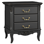 Тумба прикроватная черная из массива бука в стиле прованс Black Provence варинант исполнения - 2 | Loft Concept в Ижевске