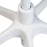 Стул с мягкой синей обивкой из велюра и подъемно-поворотным механизмом на белых колесиках Harper Blue and White варинант исполнения - 6 | Loft Concept в Ижевске