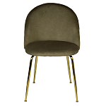 Стул велюровый хаки на золотистых металлических ножках Vendramin Chair варинант исполнения - 1 | Loft Concept в Ижевске