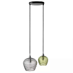 Подвесной светильник каскадный с 2-мя рельефными плафонами Cascade with Relief Lampshades варинант исполнения - 1 | Loft Concept в Ижевске