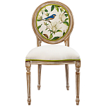 Стул бежевый из натурального бука с изображением птиц и цветов Blooming Blue Birds варинант исполнения - 1 | Loft Concept в Ижевске