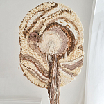 Овальный Современный Гобелен Абстракция в бежевых тонах Shallow варинант исполнения - 1 | Loft Concept в Ижевске