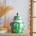 Ваза с зелёными листьями и крышкой Vase Green Leaves варинант исполнения - 3 | Loft Concept в Ижевске