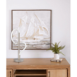 Настольная лампа белым изогнутым плафоном на круглой подставке Luke Lampco Tracer Lamp варинант исполнения - 12 | Loft Concept в Ижевске