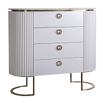 Комод белый овальный с мраморной столешницей Thoroughbass варинант исполнения - 1 | Loft Concept в Ижевске