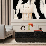 Двухъярусная люстра с подвесками из круглых деревянных бусин белая White Beads Two-tier Chandelier варинант исполнения - 2 | Loft Concept в Ижевске